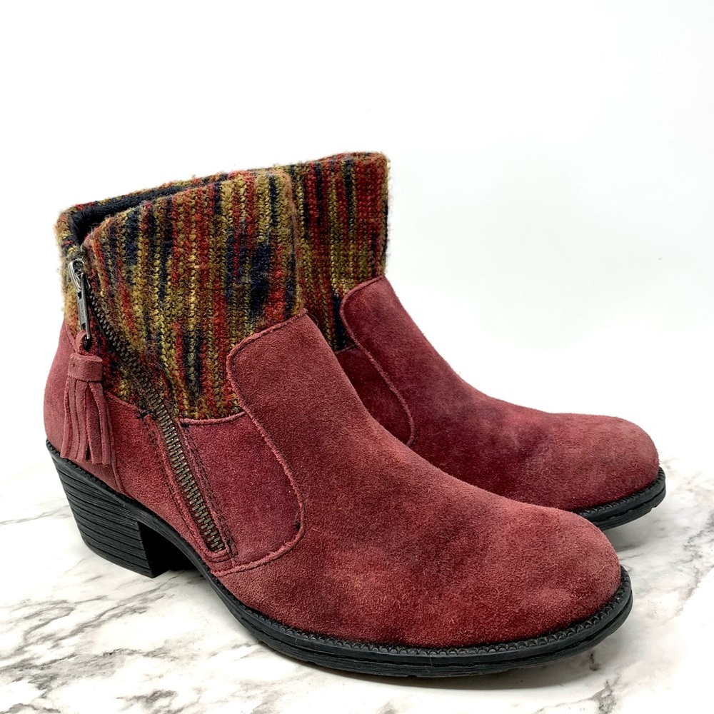 B.o.c. Born Charon Bootie multicolored knit top tassel zip suede 6.5 casual